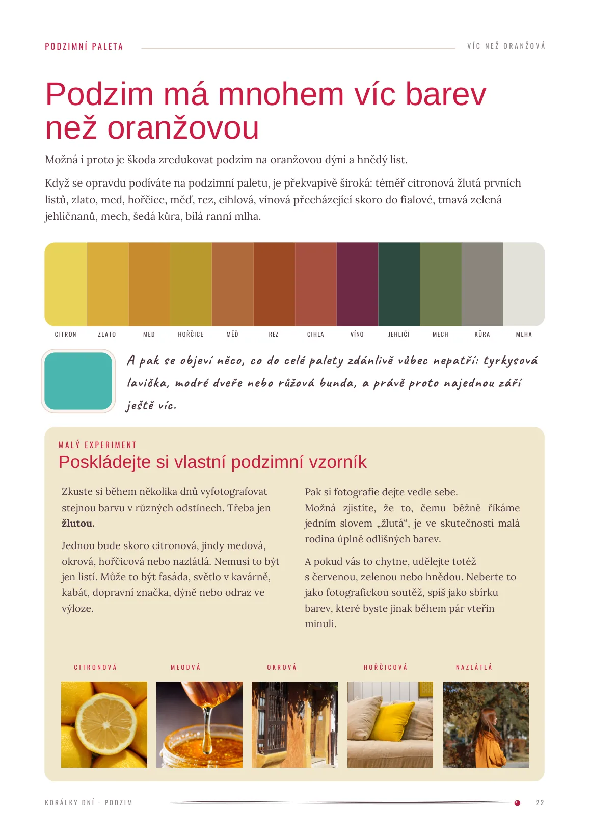 Podzim má mnohem víc barev než oranžovou — ukázka magazínu PODZIM
